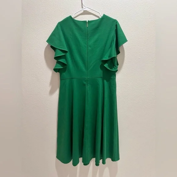 Kate Spade Ponte Flutter Sleeve dress Kelly Green (14) - Picture 4 of 8
